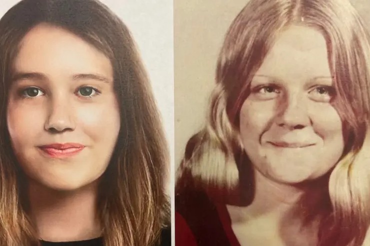 Retrato digital feito pelas autoridades a partir dos restos mortais encontrados em 1974 e uma foto de Susan Poole (Foto: reprodução twitter)