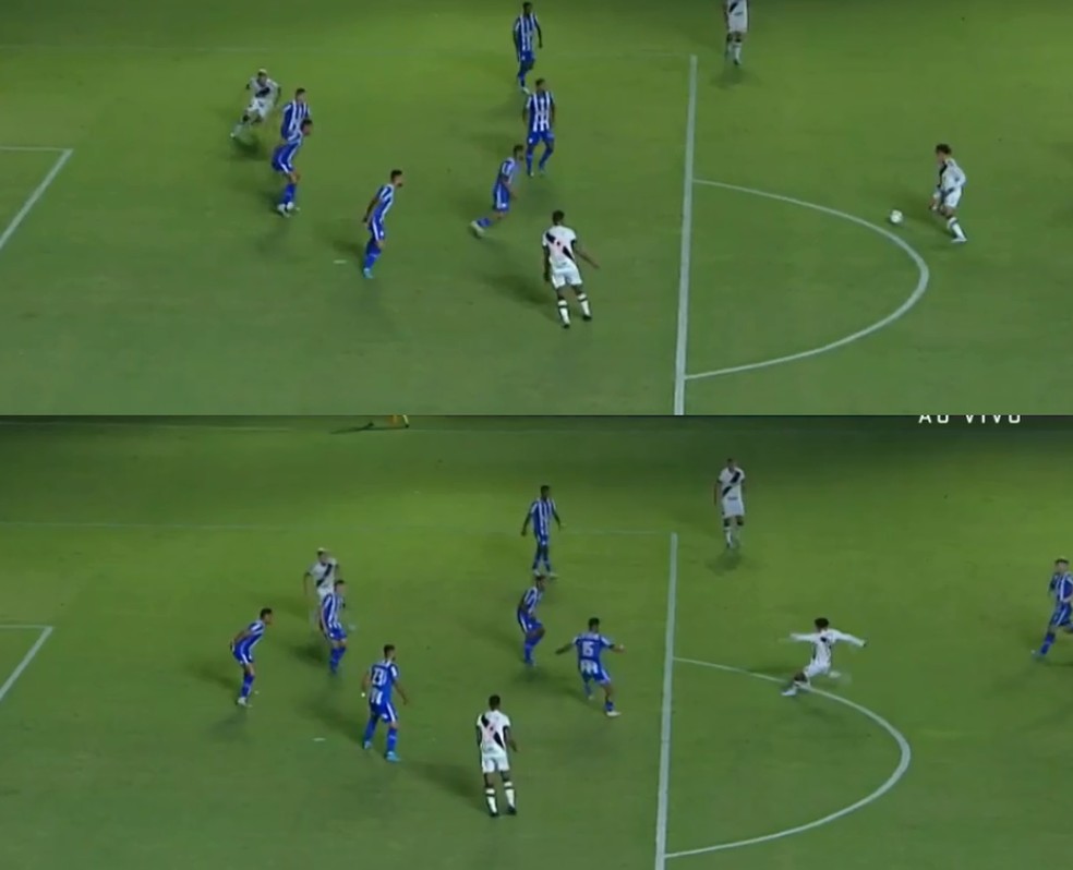 Gabriel Pec, do Vasco, foge do impedimento no lance do gol contra o CSA � Foto: Reprodu��o
