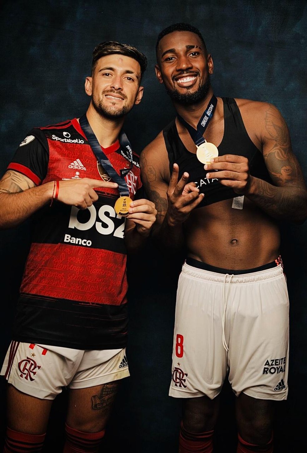 Arrascaeta e Gerson Flamengo — Foto: Divulgação Conmebol