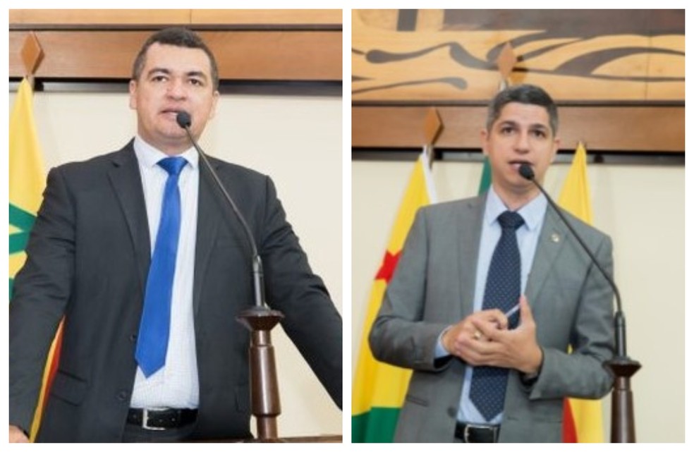 Deputado Cadmiel Bomfim (PSDB) e Fagner Calegário — Foto: Asscom/Aleac