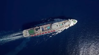 Navio Global Dream II pode virar sucata antes da primeira viagem — Foto: Reprodução/YouTube Dream Cruises