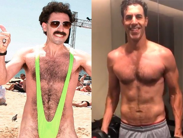 O ator de Borat, Sacha Baron Cohen (Foto: Divulgação e Reprodução/Instagram)