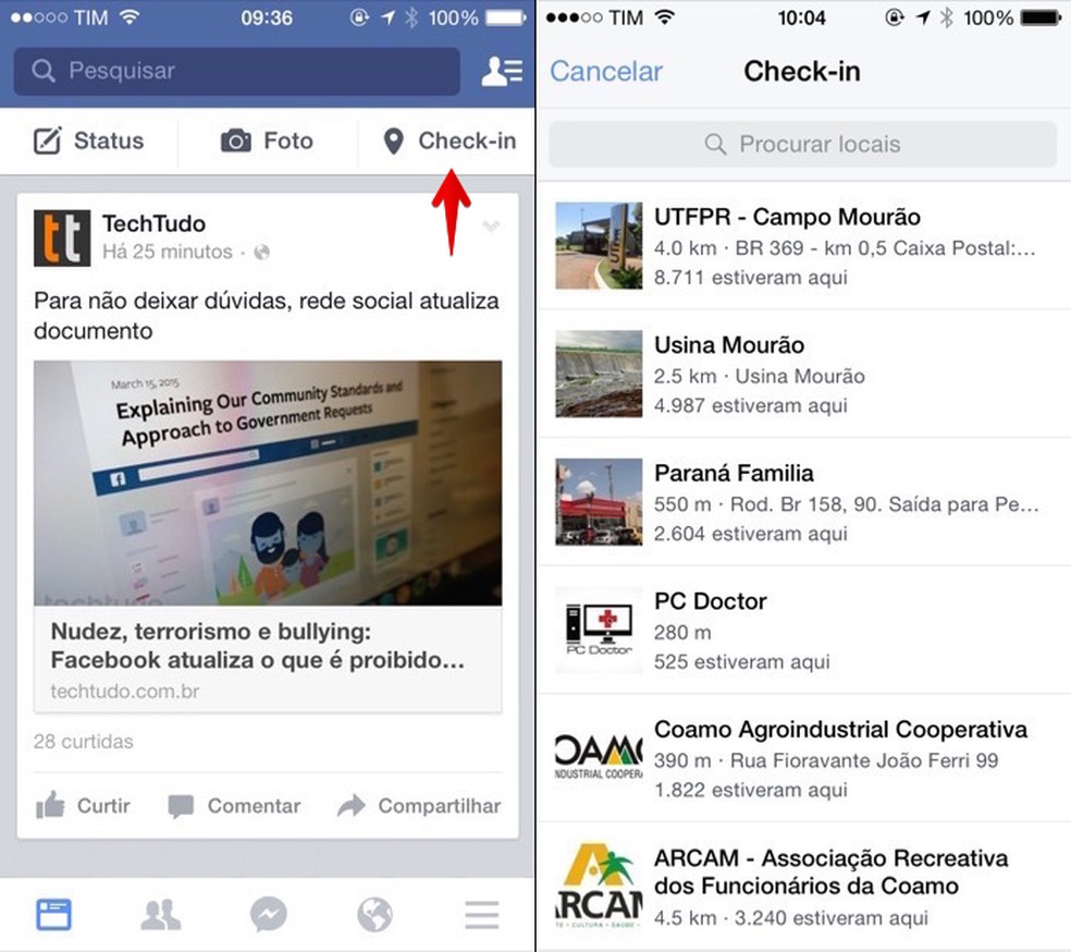 Veja Como Fazer Check In No Facebook Pelo Celular Dicas E Tutoriais Techtudo