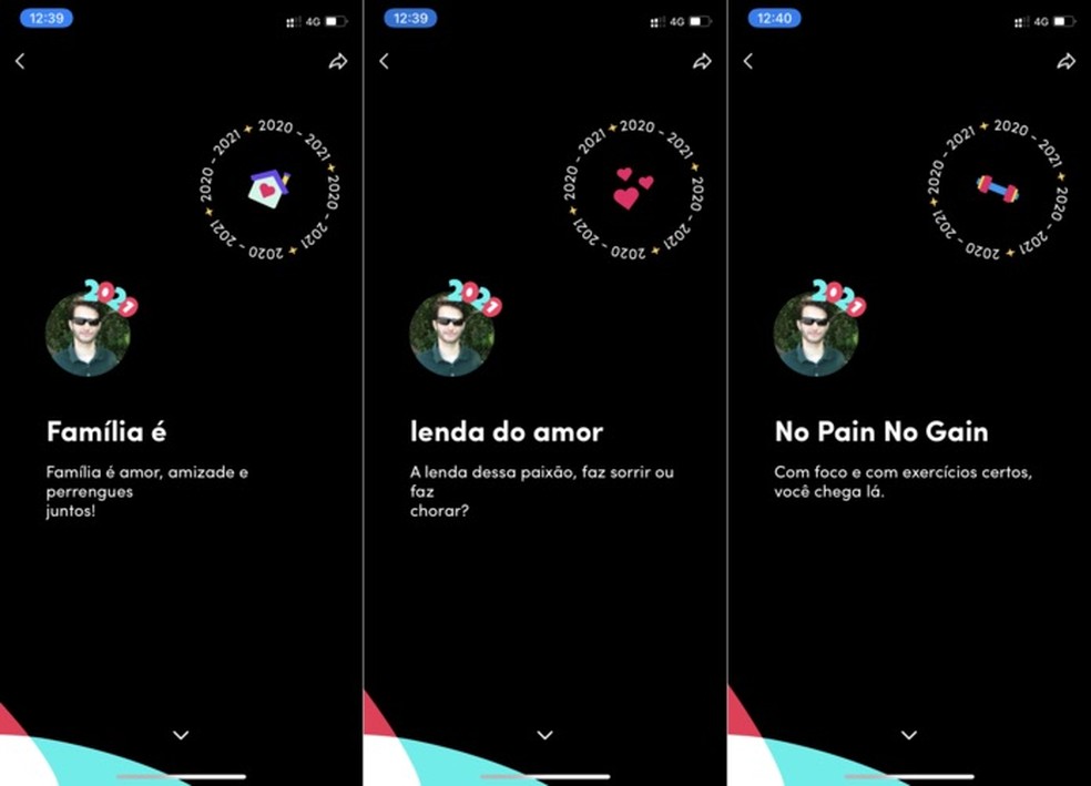 É possível também ver a energia do feed na retrospectiva do TikTok — Foto: Reprodução/Helito Beggiora