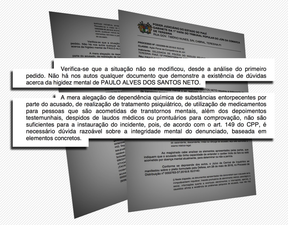 Justiça negou pela segunda vez solicitação de exame psiquiátrico a Paulo Neto (Foto: Reprodução TJ)