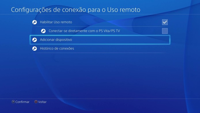Menu de configuração do PS4 (Foto: Reprodução/Felipe Vinha)