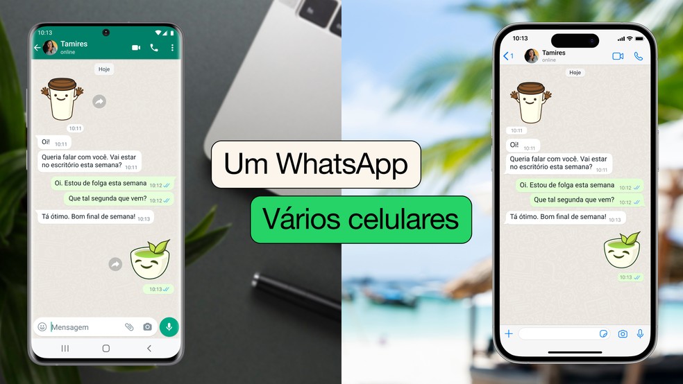 Novo recurso do WhatsApp permitirá conectar uma mesma conta a vários celulares — Foto: Divulgação/WhatsApp