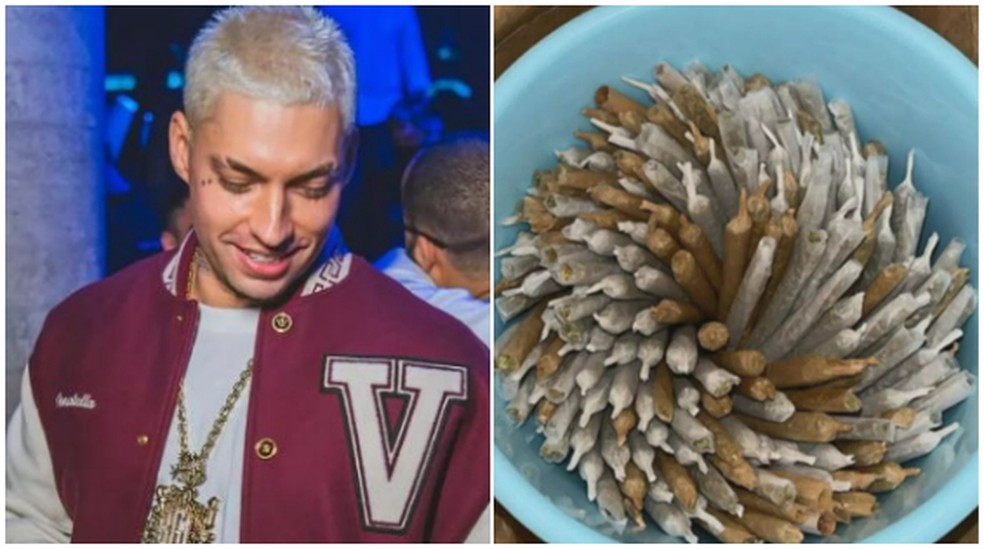 Rapper Filipe Ret é alvo de buscas após festa 'open maconha' — Foto: Reprodução/Instagram; Reprodução/ TV Globo