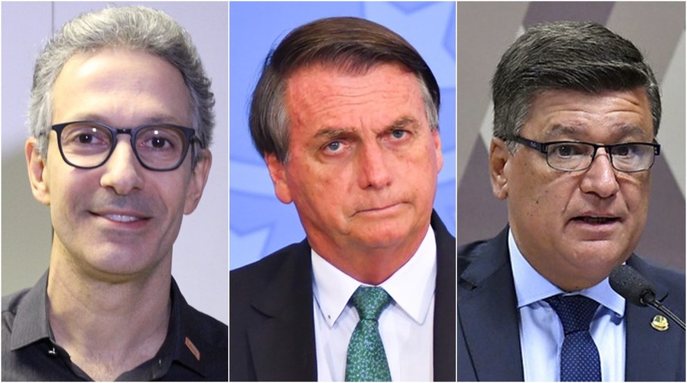 Romeu Zema, Jair Bolsonaro e Carlos Viana — Foto: Arquivo g1