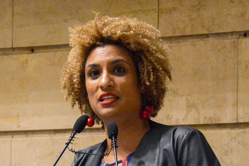 A vereadora Marielle Franco, em imagem de fevereiro de 2018 — Foto: Renan Olaz/Câmara Municipal do Rio de Janeiro/AFP/Arquivo