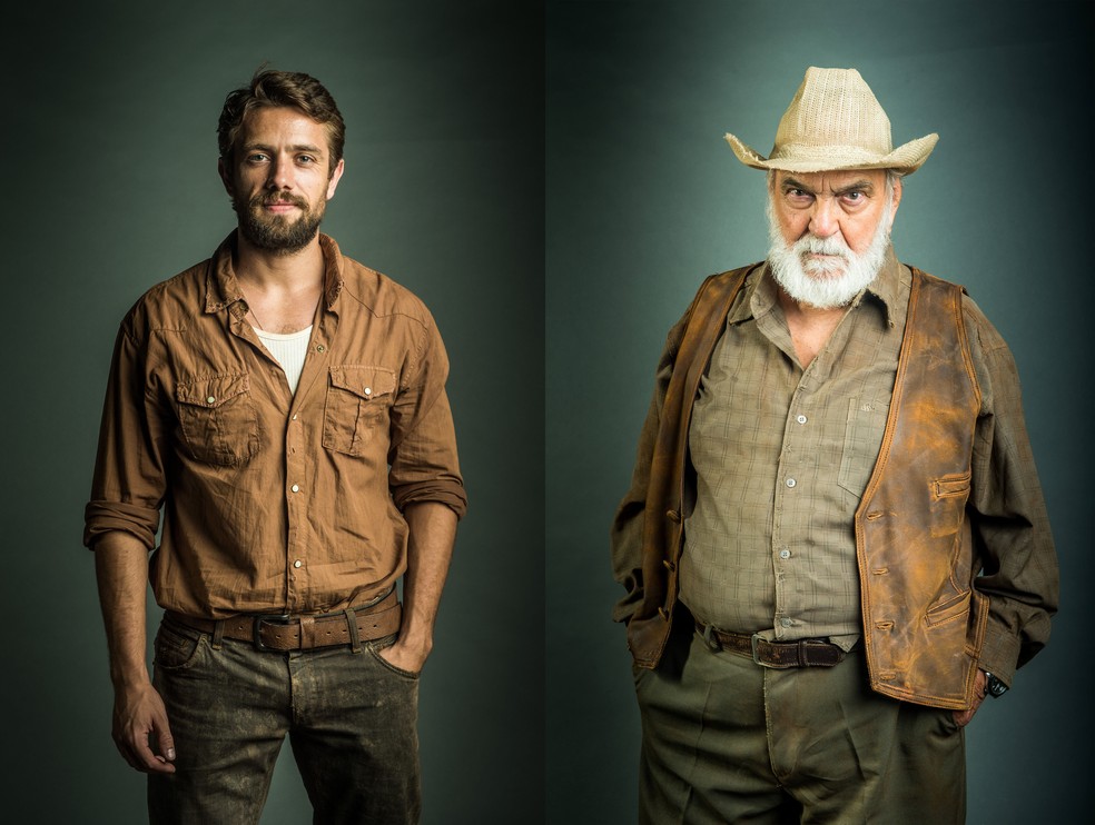 O médico Renato (Rafael Cardoso), tem um visual mais despojado e prático. O avô de Clara, Josafá (Lima Duarte) usa roupas campestres (Foto: TV Globo/Raquel Cunha)