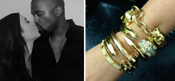 Kim Kardashian, Kanye West e o bracelete da celebridade (Foto: Instagram)