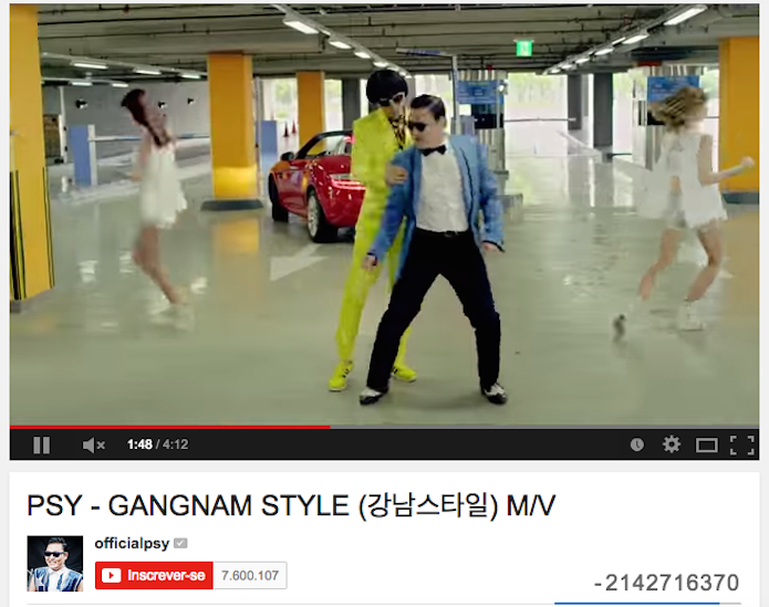 Sucesso de Gangnam Style quebrou o contador do YouTube (Foto: Reprodução)