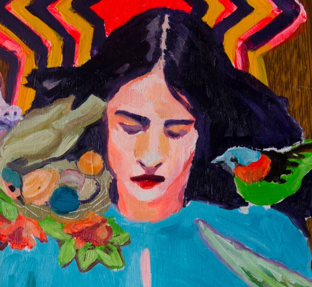 Arte de Marcela Cantuária exposta no encarte do álbum 'Portas', de Marisa Monte — Foto: Reprodução