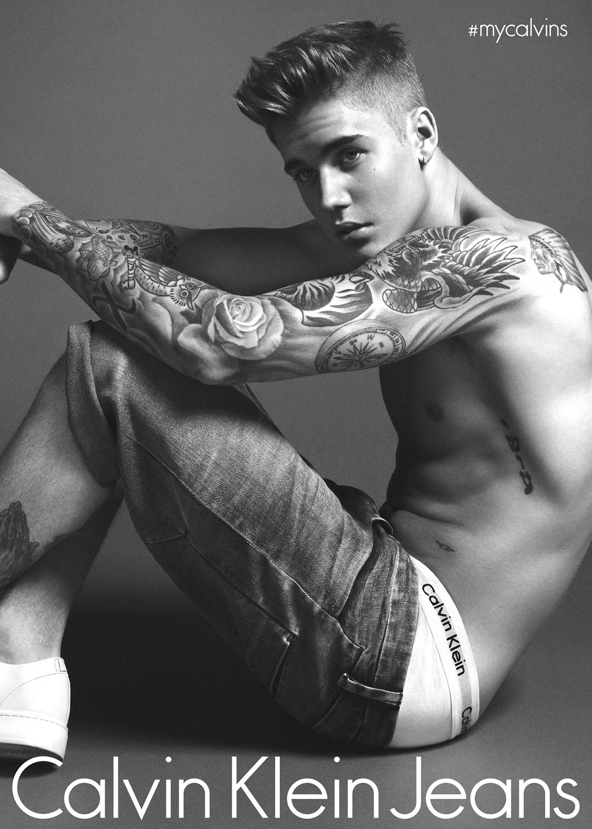 Justin Bieber em campanha da Calvin Klein (Foto: Divulgação)