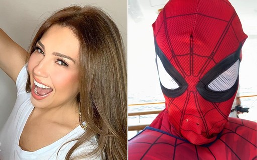 Thalía curte passeio de barco vestida como 'Homem Aranha' - Quem | QUEM News