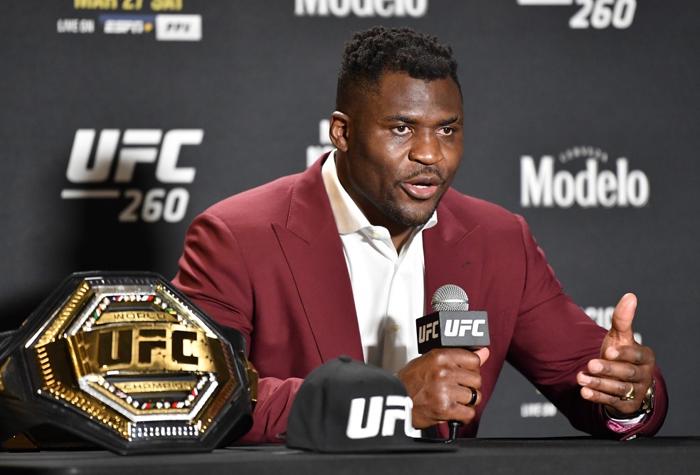 Francis Ngannou faz contra Ciryl Gan, em 22 de janeiro, sua ltima luta do contrato  Foto: Getty Images