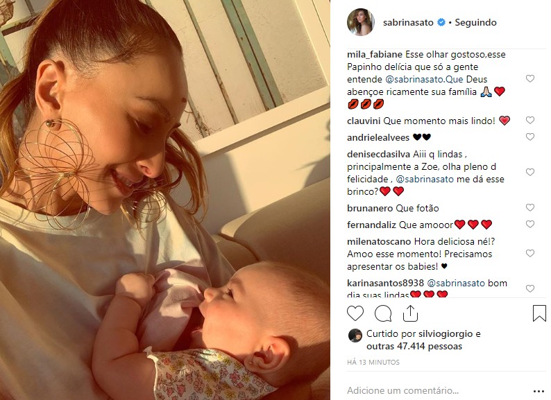 comentários na foto de Sabrina Sato e Zoe (Foto: Reprodução/Instagram)