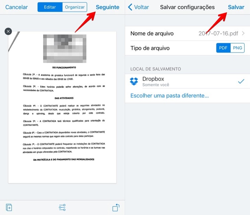 Salvando arquivo na nuvem no Dropbox (Foto: Reprodução/Helito Bijora)