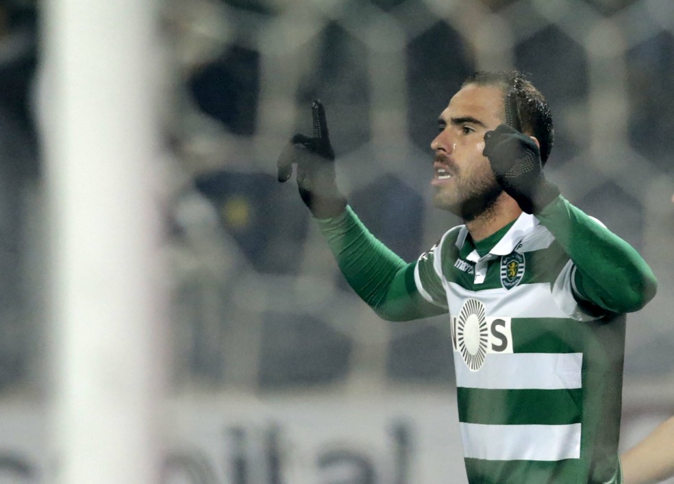 Bruno César comemora gol pelo Sporting — Foto: REUTERS