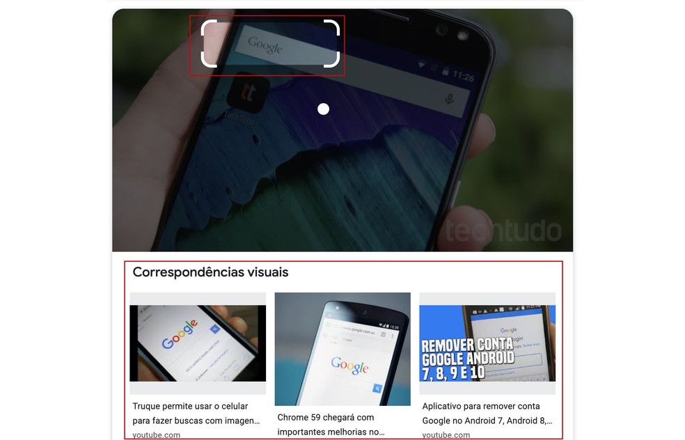 Google Lens permite selecionar um trecho da foto para fazer a leitura por similaridade visual — Foto: Reprodução/Barbara Mannara