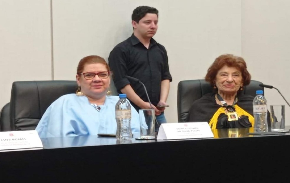 Marta Cunha foi homenageada na Alesp pelo projeto de doação de livros em Ourinhos — Foto: Arquivo Pessoal