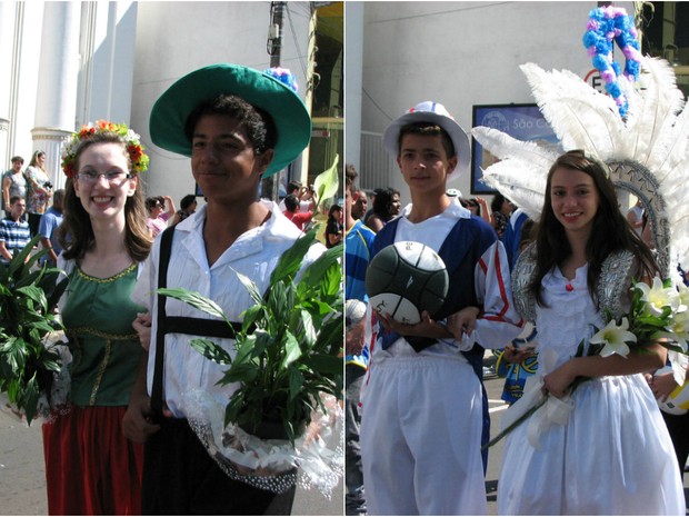 Estudantes de 25 escolas participaram da Parada das Flores em São Carlos (Foto: Suzana Amyuni/G1)