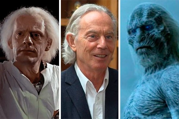 Tony Blair (centro), foi comparado a diversos personagens da ficção, como Doc Brown e um white walker de Game of Thrones (Foto: reprodução e divulgação)