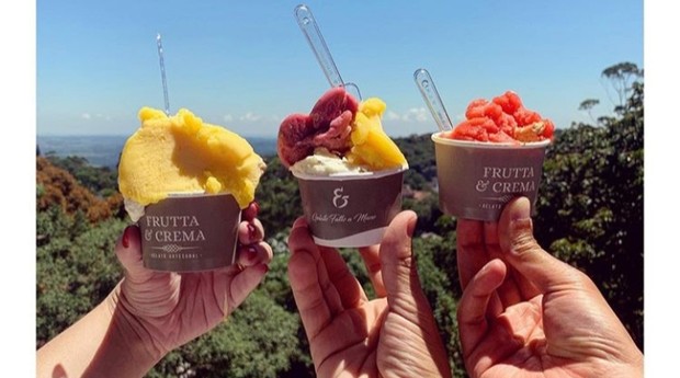 Os gelatos artesanais do Frutta e Crema são feitos sem conservantes e corantes, a partir de frutas e outros insumos (Foto: Divulgação)