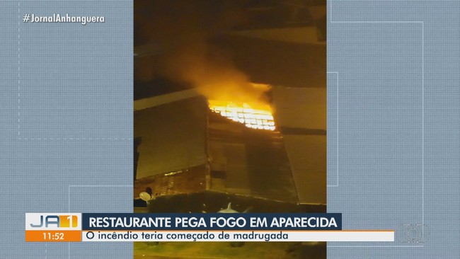 Restaurante pega fogo antes da inaugurao, em Aparecida de Goinia