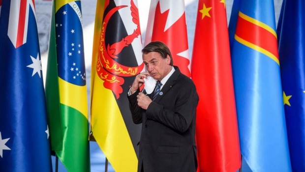 Durante reunião do G20, Bolsonaro não explicou ausência na COP26 (Foto: Getty Images via BBC News Brasil)