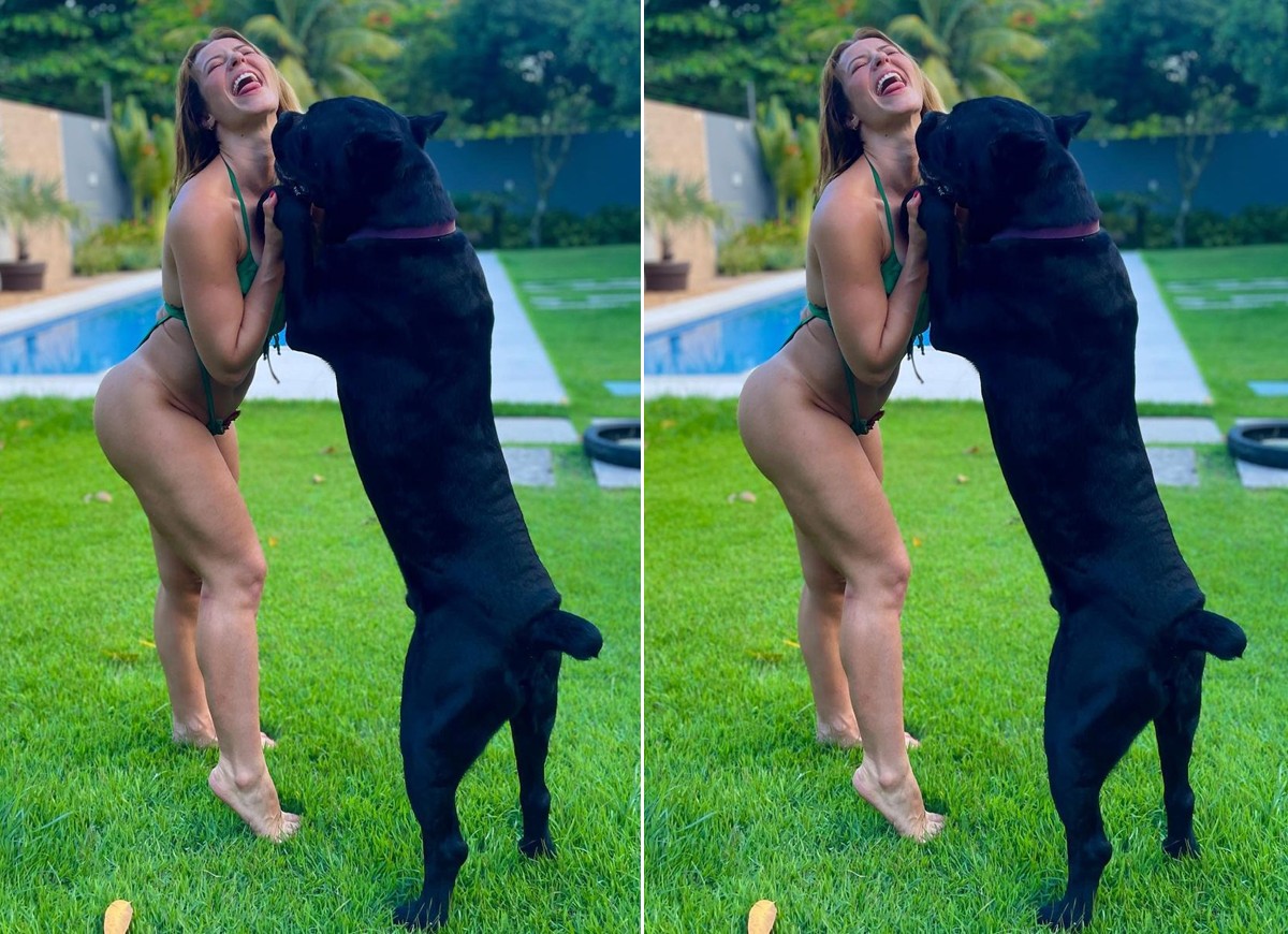 Paolla Oliveira e seu cachorro (Foto: Reprodução Instagram)