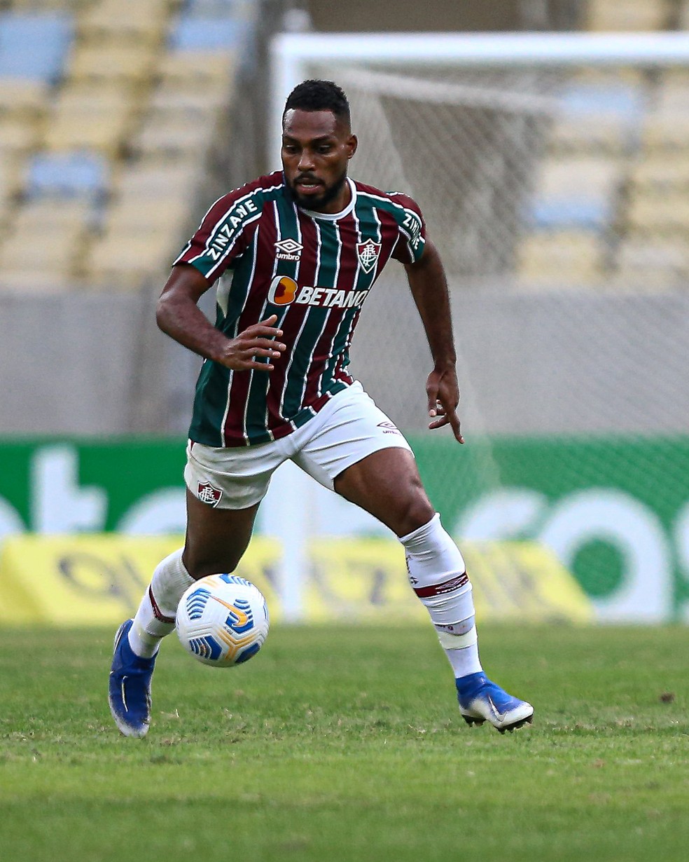 Luccas Claro, zagueiro do Fluminense, na partida contra o Criciúma pela Copa do Brasil — Foto: Lucas Merçon/Fluminense FC