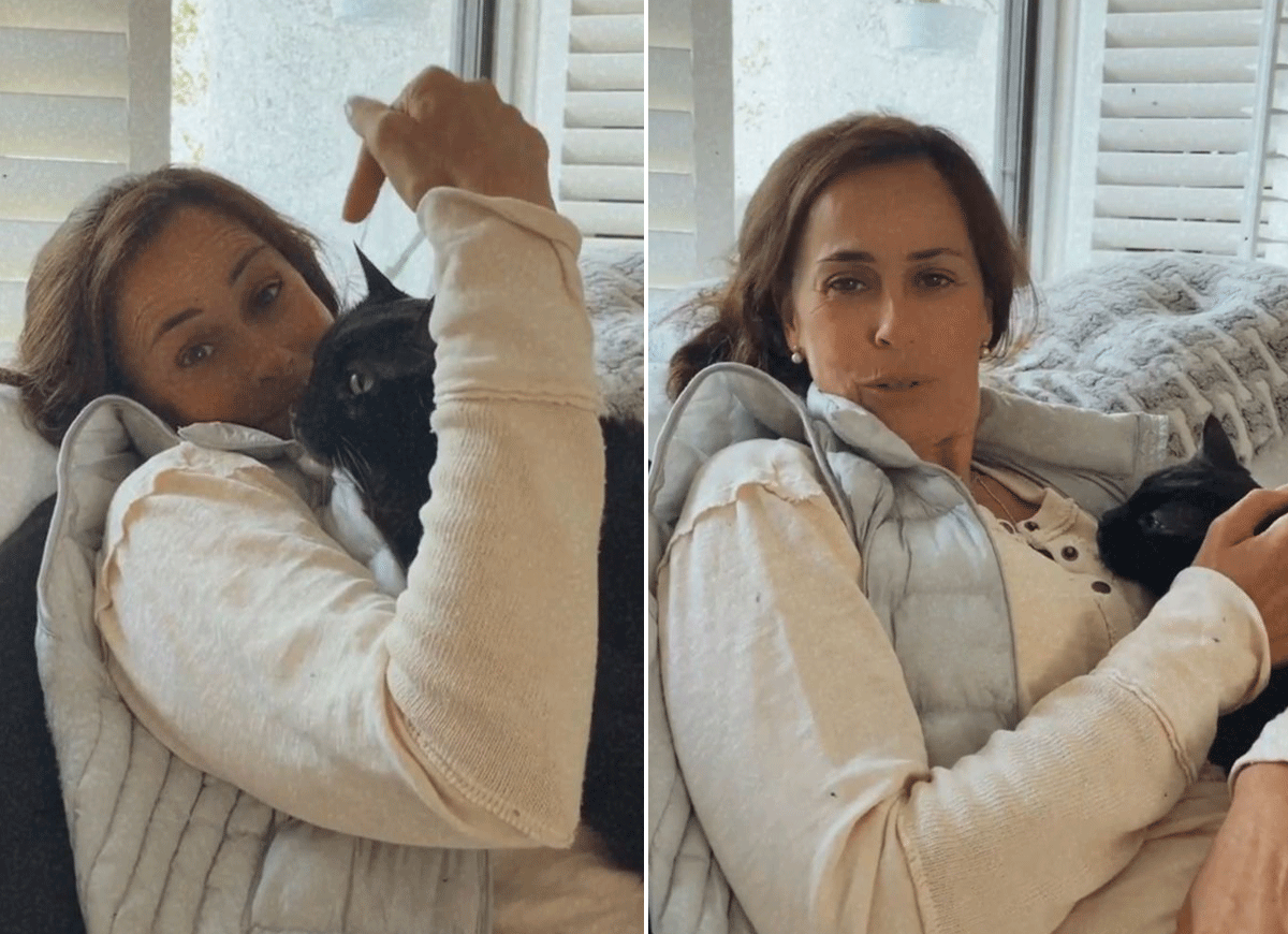 Daniela Escobar com seu gato (Foto: Reprodução/Instagram)