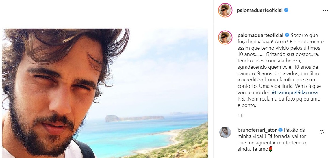 Paloma Duarte e Bruno Ferrari trocam declarações na rede social (Foto: Reprodução/Instagram)