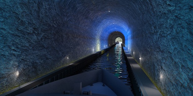 Conheça o primeiro túnel para navios do mundo (Foto: The Norwegian Coastal Administration/Divulgação)