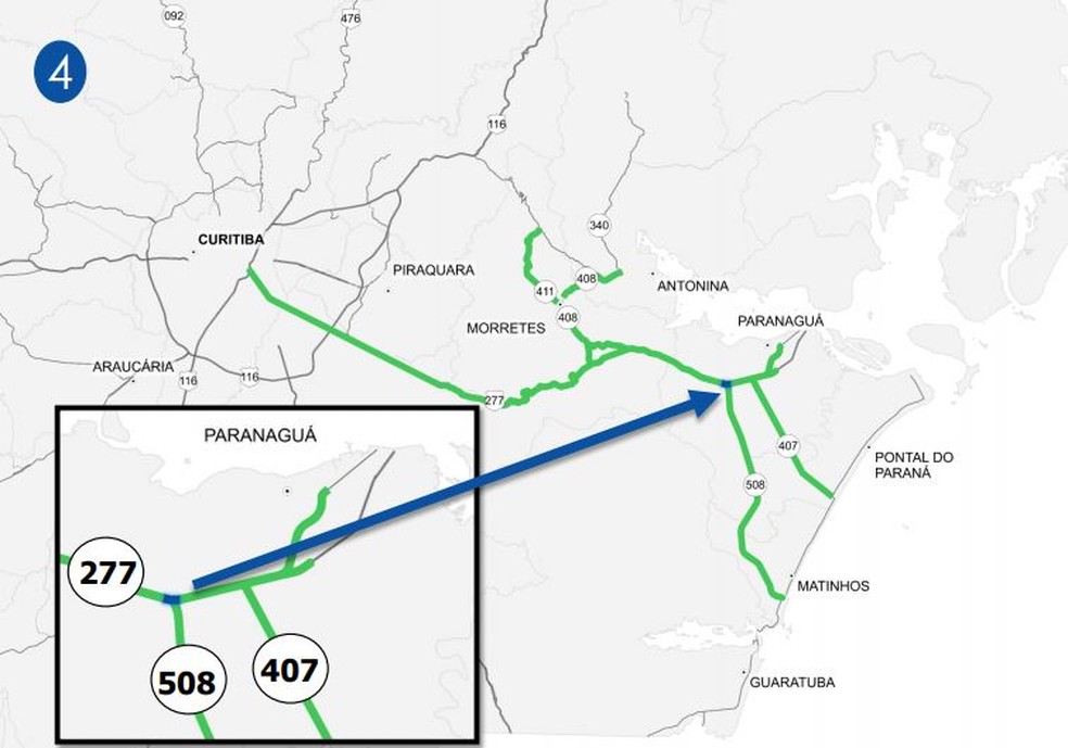 Implantação de alça de retorno na PR-508 para retorno a Curitiba — Foto: AEN/Divulgação