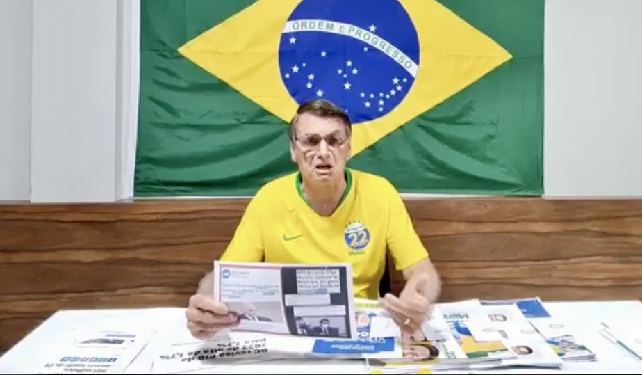 Jair Bolsonaro faz live em 28/09/2022, a três dias do primeiro turno