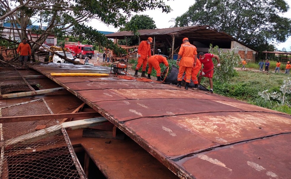 Local do acidente na construção do porto alfandegário de Guajará-Mirim (RO) — Foto: Reprodução/Redes Sociais 