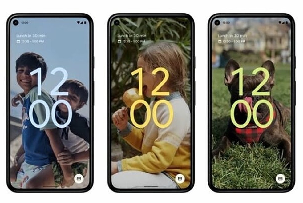 Mudança na tela inicial do Android 12 traz visual renovado — Foto: Divulgação/Google