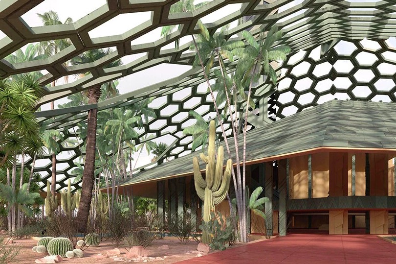 O capitólio foi projetado em 1957 como um projeto ao estado do Arizona (Foto: Frank Lloyd Wright Foundation / Divulgação)