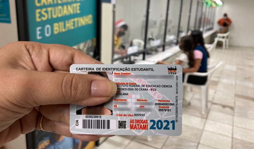 Carteiras de estudante 2021 tiveram a validade prorrogada até 31 de maio — Foto: Divulgação/Prefeitura de Fortaleza