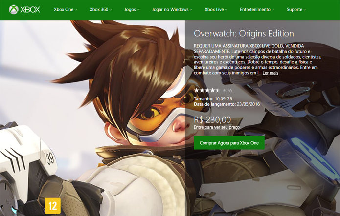 Página de Overwatch no site da Xbox LIVE Marketplace (Foto: Reprodução/André Mello)