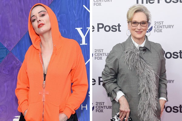 Rose McGowan e Meryl Streep: em lados opostos por uma mesma causa (Foto: getty)