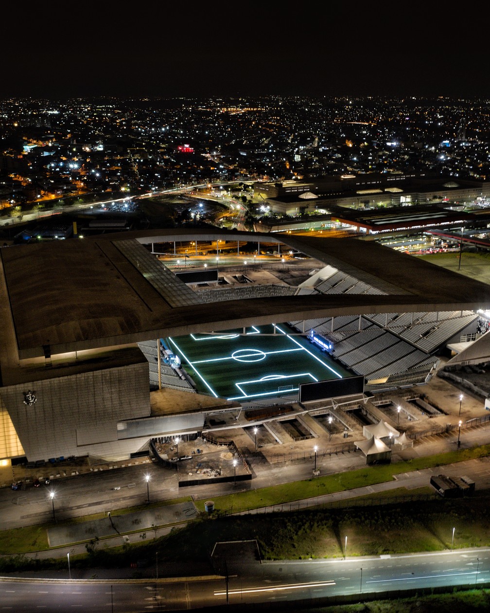 Imagem aérea da Arena Corinthians nesta segunda-feira — Foto: Divulgação