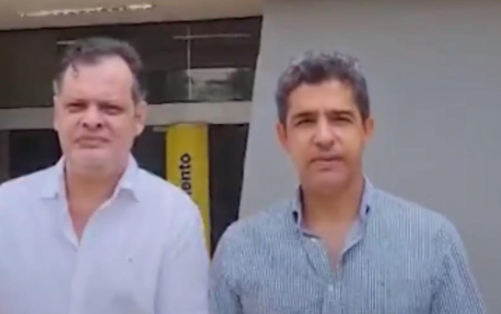 Prefeito de Crixás Dr Carlos e vice-prefeito Tiago Dietz dizem que banco devolveu R$ 6 milhões que sumiram da conta da prefeitura após golpe do PIX, Goiás — Foto: Reprodução/Instagram