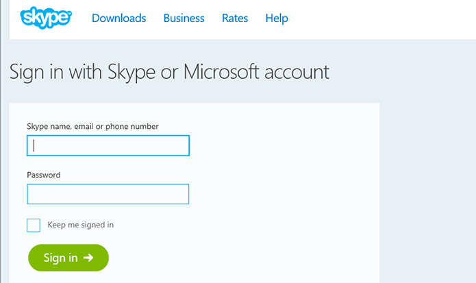 Faça login no Skype Web (Foto: Reprodução/Paulo Alves)