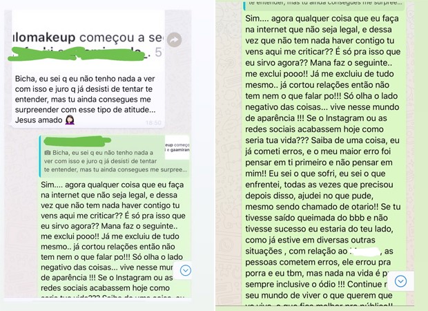 Diálogo entre João Paulo e Vivian Amorim (Foto: Reprodução / Instagram)