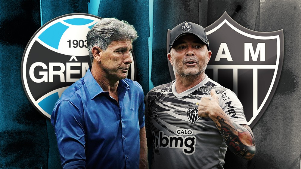 Renato e Sampaoli duelam pela 4ª vez em Grêmio x Atlético-MG; argentino leva vantagem