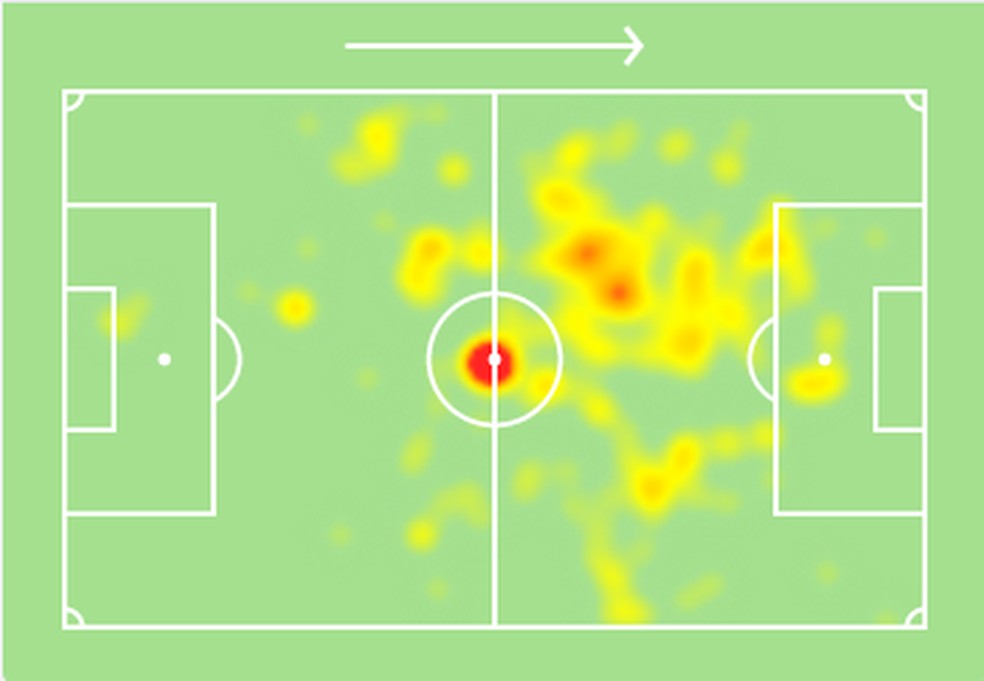 Mapa de calor na Série B - Anselmo Ramon — Foto: Reprodução/Sofascore